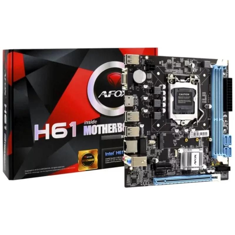 Placa Mae Afox Ih61-ma9 Intel H61 Lga1155 16gb Ddr3 1600mhz